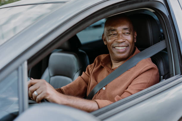 Portrait of a mature male driver in the car